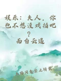 娱乐：夫人，你也不想没戏拍吧？